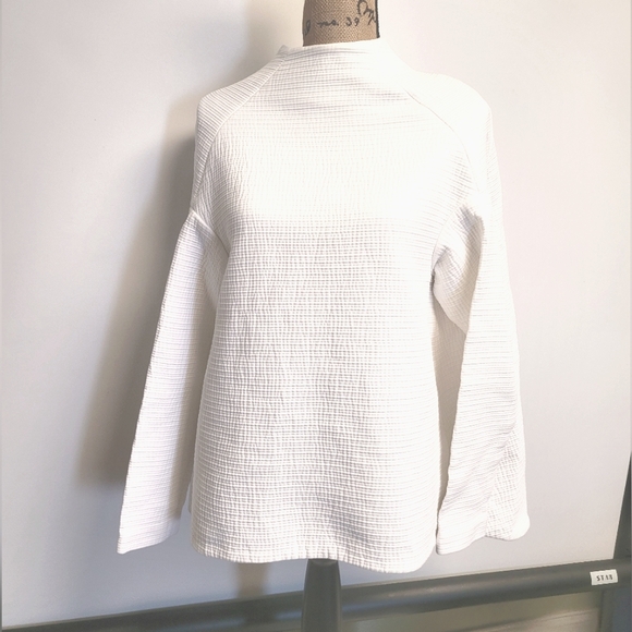 Rosie Assoulin Tops - Rosie Assoulin White Textured Long Sleeve Top